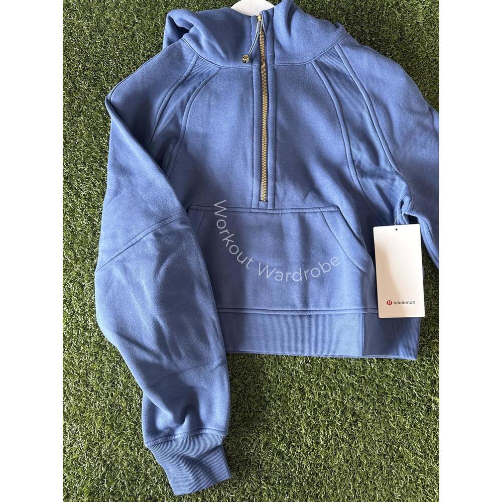Scuba Oversized Half-Zip Hoodie - Brilliant Blue/Gold